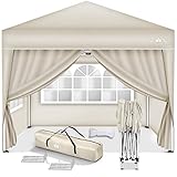 tillvex Pavillon 3x3m wasserdicht | Pop-Up Faltpavillon höhenverstellbar | Gartenzelt UV...