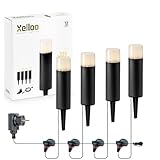 Xelloo Gartenleuchten Set JAX, 12 Volt, 4 Stück Aluminium/PVC Designarmaturen 1W LED...