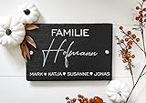 Personalisiertes Hausschild mit Familien-Namen aus Schiefer, Türschild 30 x 20...