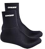 Cressi Black Neoprene (3 or 5mm) Socks Resilient - Neopren Tauchsocken 3/5mm, Schwarz,...