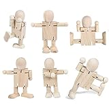 6pcs Figuren Holzfiguren Holz Puppen Holzfiguren Unvollendete Holz Figuren DIY...