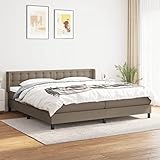 Generisch Boxspringbett mit Matratze Taupe 200x200 cm Stoff,jiangboyue-3130061