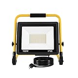 FIVMEN Baustrahler 100W 8500LM LED Strahler Arbeitsleuchte mit Standgestell und...