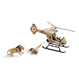 schleich WILD LIFE 42476 Helikopter Tierrettung Tiere Spielset mit Löwen- und...