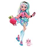 MONSTER HIGH Lagoona Blue Puppe - Pink Hoodie, Batik-Bikeshorts, Plateausandalen, Flossen,...