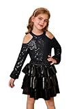 Kinder Bluse für Performance Tanzkostüm Pailletten Shirt Glitzernde Tops...