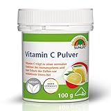 SUNLIFE Vitamin C Pulver hochdosiert 100 g - mit Zitronen Geschmack - Reines...