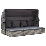 Yolola Poly Rattan Lounge Set, Sonneninsel mit Faltbarem, Wetterfest, Garten Sofa mit...