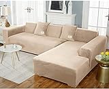 uyeoco Samt Sofabezug L-Form Couchbezug Weich 1 Stück Elastische Lounge-Sessel...