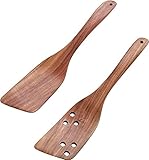 Muso Wood Pfannenwender Holz 2er Set 31.5x6.5cm - Massives Teak Holz Spatula -...