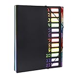 Expanding File Folder 12 Pockets Accordion Document Organizer Rainbow Expanding...