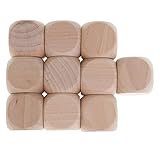 10x Holzwürfel Würfel Würfel Blank Unlackiertes Holz Sechsseitig 30 mm 3 cm