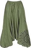 GURU SHOP Haremshose Pluderhose, Pumphose mit Mandala, Aladinhose aus Baumwolle,...