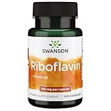 Swanson, Vitamin B2, Riboflavin, 100mg, 100 Kapseln, hochdosiert, Laborgeprüft, Sojafrei,...