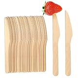 wisefood Einwegmesser aus Birkenholz - 2500 Stück Holzmesser 16,5cm - 100 % Biologisch...