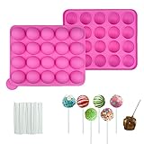 Cake Pop Silikonform, Cake Pop Form,Cake Pop Set, 20 Runde Cake Pop Silikon Backform mit...