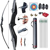 D&Q Recurve Bogen und Pfeil Set 30lbs 40lbs Erwachsene Bogenschießen Langbogen Kit...