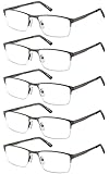 EYECEDAR 5 Stuks Lesebrille Herren Anti-blaues licht Halbrahmen rechteckig...