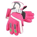 XIAOHAWANG Winter Jungen Mädchen Skihandschuhe Kinder Warm Wasserdicht Fäustlinge Fleece...