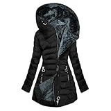 EMATOP Wintermantel Damen Warm Gefüttert Steppjacke Lange Elegant Damenmantel...