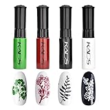 4 Farben Nagellack Set Dual Use stamping nagellack bunter einfarbig Druck Polnischen...