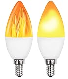 Luminea Flackerlampe: 2er-Set LED-Lampen mit Flammeneffekt, 3 Beleuchtungs-Modi,...