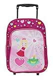 Idena 22047 - Rucksack Trolley mit 2 Rollen für Kinder, pink mit Prinzessinnen...