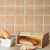 Brotkasten Bambus Bamboo Brotkasten Mit Rolldeckel,Brotkorb Brottopf,Brotbox Mit Deckel...