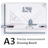 Preciva A3-Zeichenbrett-Set, technischer Zeichentisch, metrisches System 51 36,5 cm,...