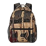 PSVOD Lässiger Rucksack, Gitarre, Bass, Musikinstrumente, leicht, bedruckt,...