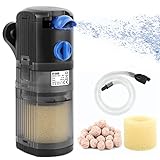 OMECO Aquarium Filter Innenfilter klein 500L/H Aquarium Filterpumpe Leise 8W...