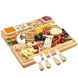 Käsebrett aus Bambus mit Käse Werkzeugen, charcuterie Board, Käseplatten-Set,...