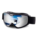 OULIQI Skibrille Herren Damen,Snowboard Brille UV-Schutz Kompatibler Helm Anti...