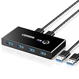 UGREEN USB Switch 2PC USB 3.0 Switcher 2 In 4 Out USB Switch mit 2 USB 3.0 A auf A Kabeln...