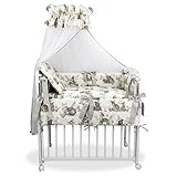 Baby Delux Beistellbett Babybett Stubenwagen weiß 90x40 mobil mit Rädern inkl....