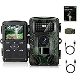 HAZACAM Wildkamera, 48MP Wildkameras LCD-Bildschirm mit Video Wildtierkamera mit...