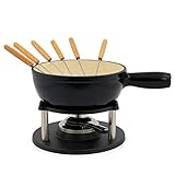 BBQ-Toro Gusseisen Fondue Set für 6 Personen | 2 Liter | Fondueset 9 teilig mit Brenner...