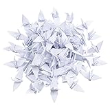 WANDIC Origami-Papier-Kraniche, 100 Stück, handgefertigt, gefaltet, Origami-Papier,...