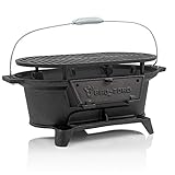 BBQ-Toro Gusseisen Grilltopf mit Grillrost | 50 x 25 x 23 cm | Hibachi Style Holzkohle...