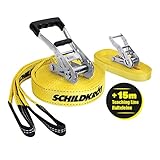 Schildkröt® Slackline 15m, zusätzlich mit Teaching Line, Hilfsline für Anfänger,...