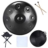 Handpan-Drum-Sets D-Moll 22 Zoll Stahl-Handtrommel mit weicher Handpan-Tasche, 2...