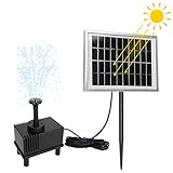 TRMLBE Solar Springbrunnen 2W Solarbrunnen Teichpumpe mit 4 Verschiedenen Düsen 3M...