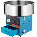 BuoQua 1000W Profi Zuckerwattemaschine Elektrisch Edelstahl, Blau Cotton Candy Machine,...