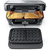 Arendo - Sandwichmaker 3in1 Waffeleisen Kontaktgrill mit abnehmbaren Platten -...