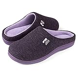 RockDove Damen Original Zweifarbige Hausschuhe mit Rückstellschaum, 40/41 EU, Aubergine