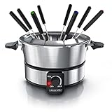 Arendo - Fondueset Edelstahl für 8 Personen - Fondue elektrisch - 1000 W...