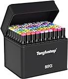 Tongfushop 80 Marker Set, 1 Sekunde Schnell Trocknende Alkohol Marker, Manga Stifte das...