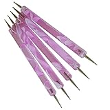 GS-Nails 5 x Doppel Spot Swirl Dotting Tool Marmorierwerkzeug Hell-Lila