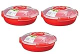 Sistema Microwave Mikrowellen Teller, 1,3 l, rot 3er Set 1118 + Gratis 4er Set EKM Living...