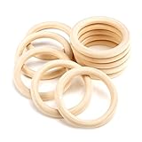 RosewineC 10 Stück Baby Holzringe Zum Basteln, 80mm Baby Kinderkrankheiten Ring...